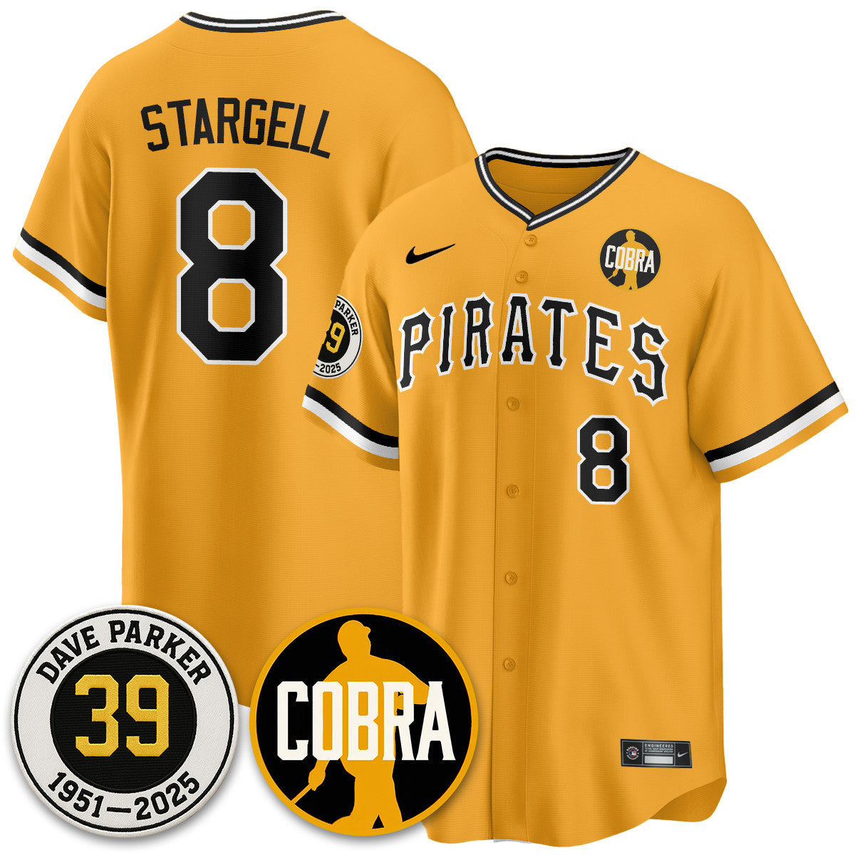 Men's Pittsburgh Pirates Memories Dave Parker Jersey- “COBRA” Patch - All Stitched
