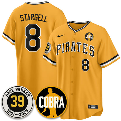 Men's Pittsburgh Pirates Memories Dave Parker Jersey- “COBRA” Patch - All Stitched