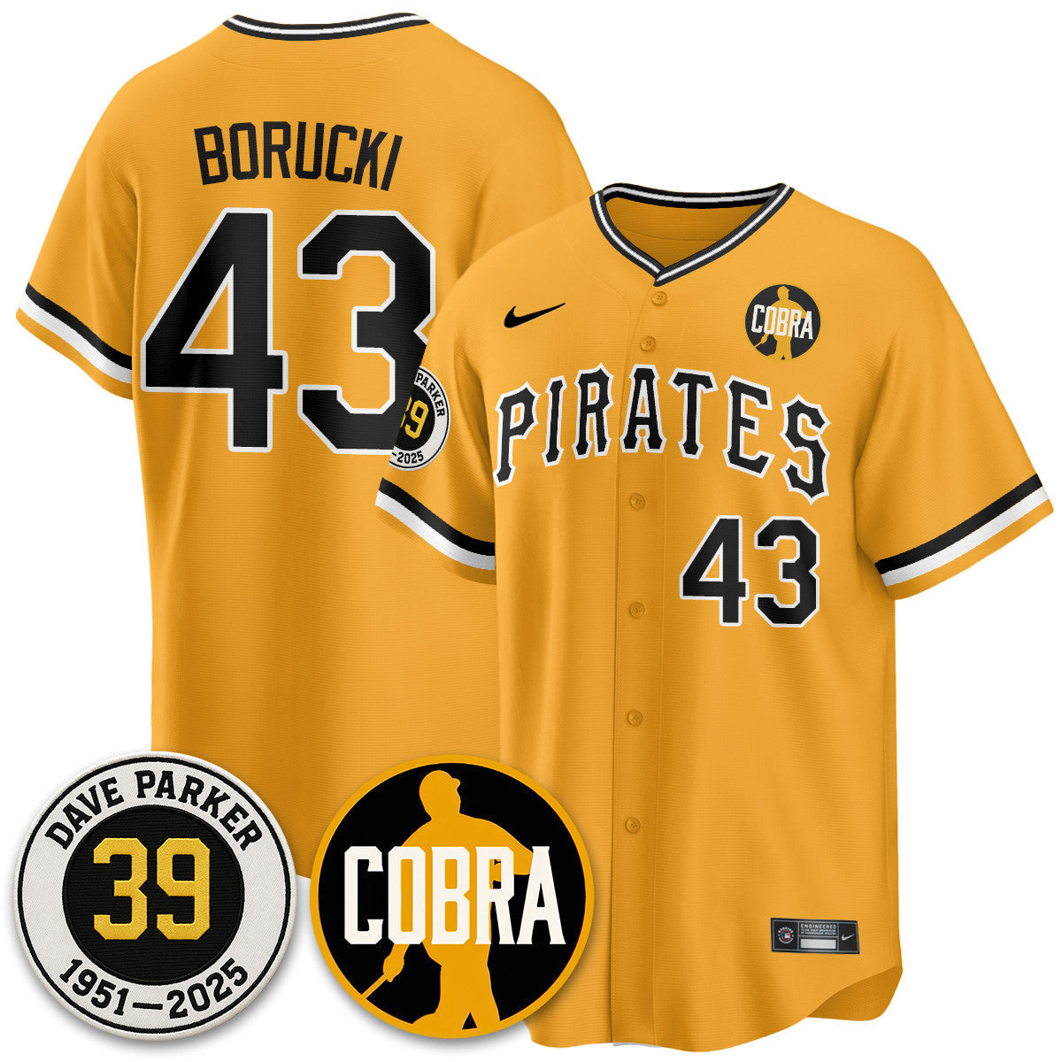 Men's Pittsburgh Pirates Memories Dave Parker Jersey- “COBRA” Patch - All Stitched