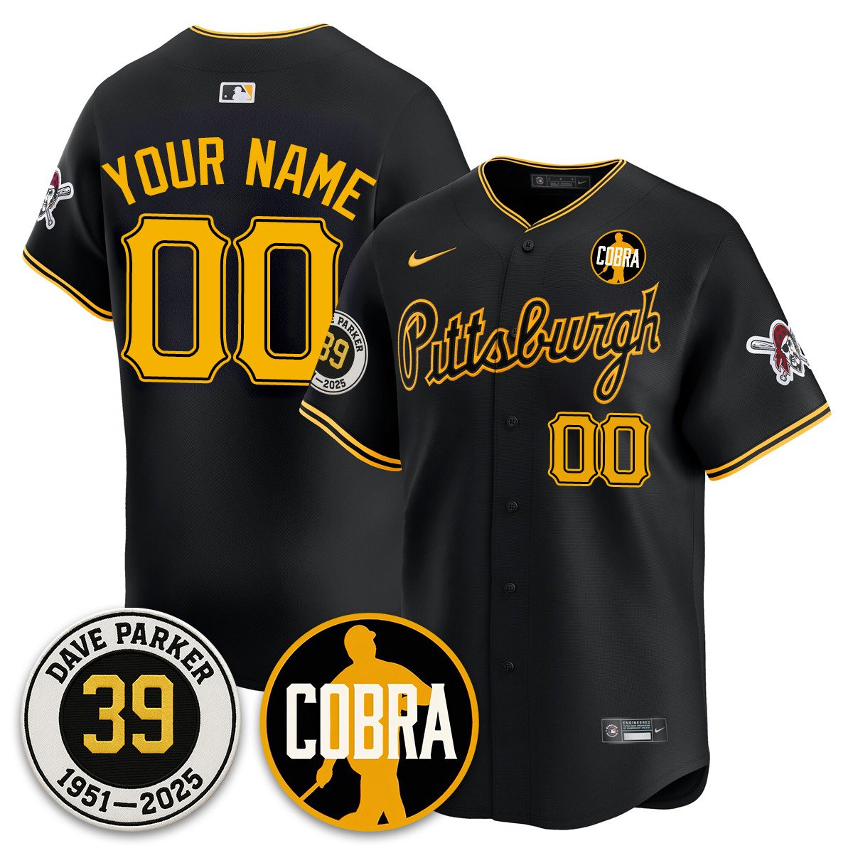 Custom Pittsburgh Pirates Memories Dave Parker Jersey- “COBRA” Patch - All Stitched