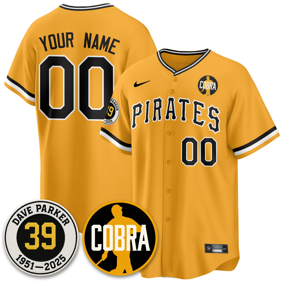 Custom Pittsburgh Pirates Memories Dave Parker Jersey- “COBRA” Patch - All Stitched