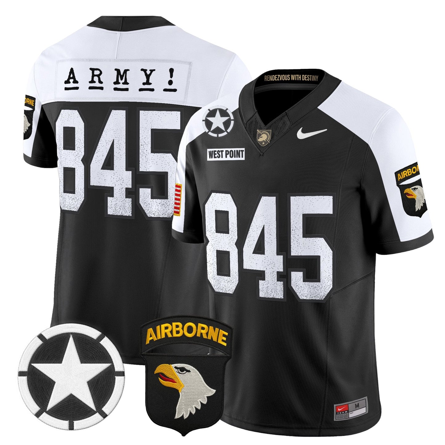 Men's Army Black Knights 2025 Screaming Eagles Vapor Limited Jersey - All Stitched