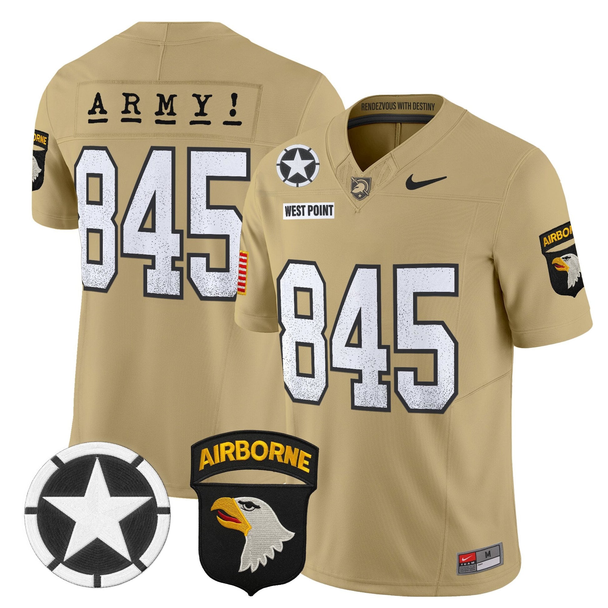 Men's Army Black Knights 2025 Screaming Eagles Vapor Limited Jersey - All Stitched