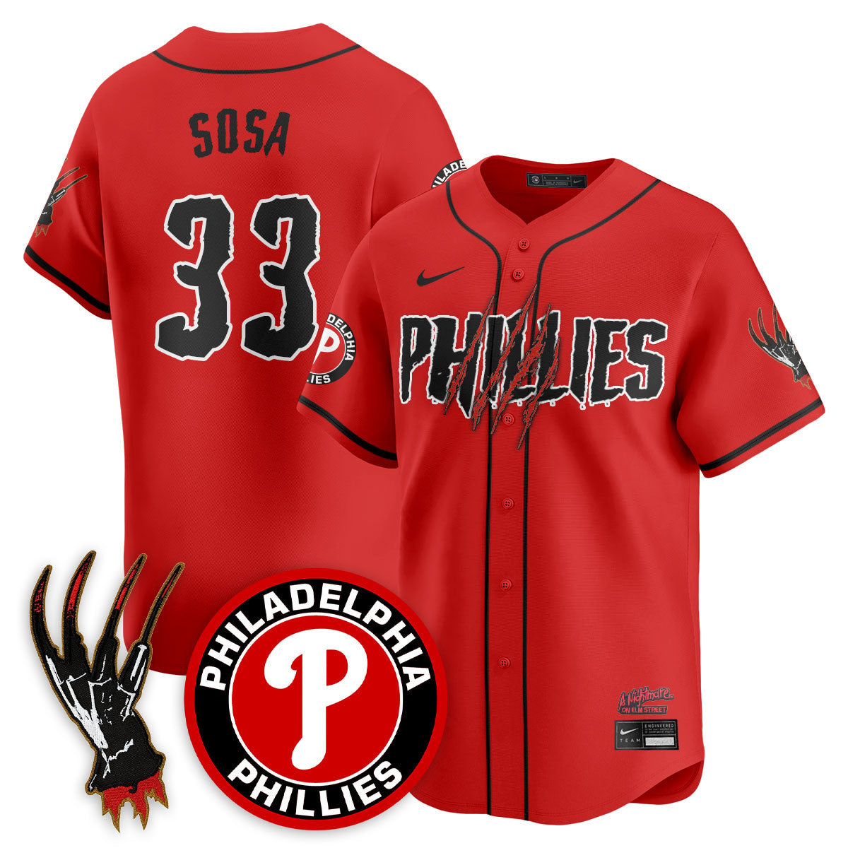 Men's Philadelphia Phillies "A Nightmare on Elm Street" Jersey - Stitched