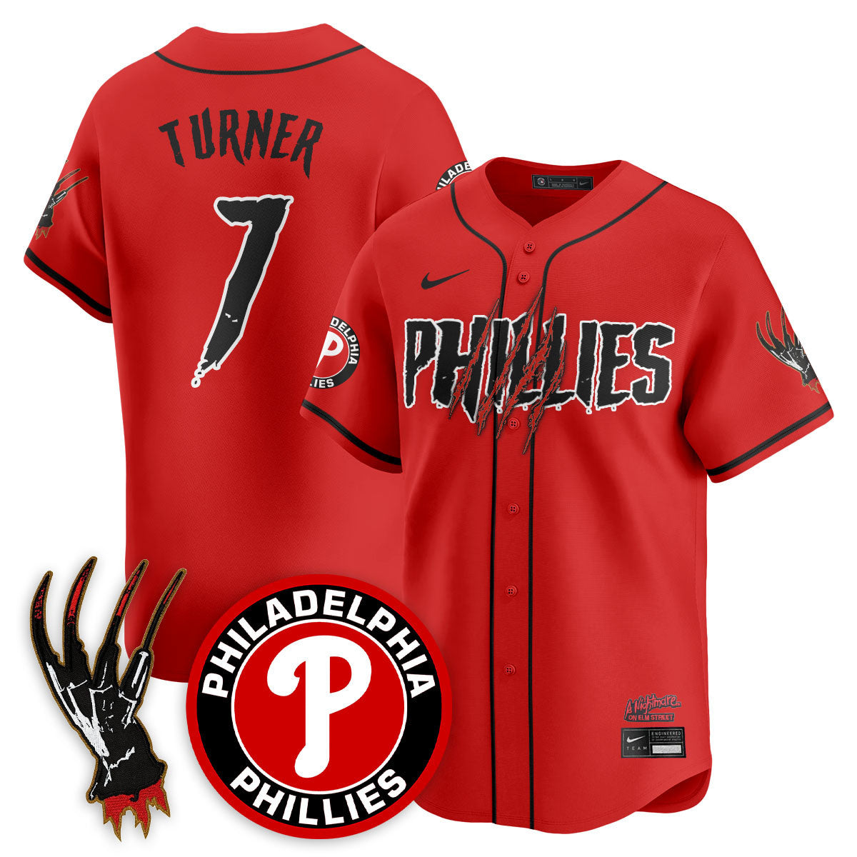 Men's Philadelphia Phillies "A Nightmare on Elm Street" Jersey - Stitched