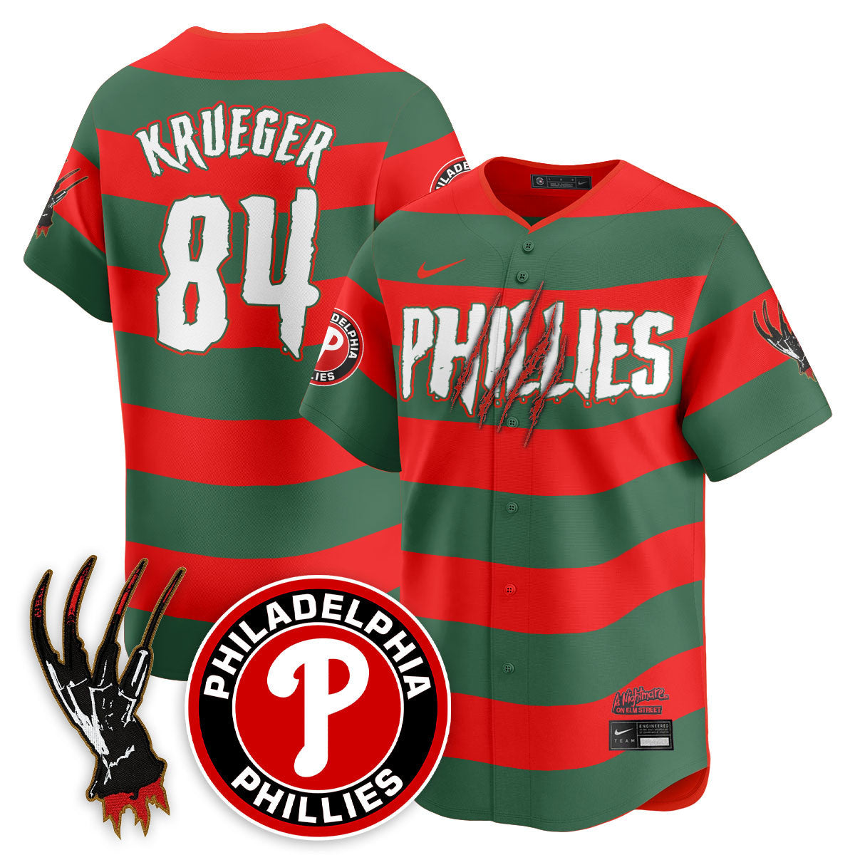 Men's Philadelphia Phillies "A Nightmare on Elm Street" Jersey - Stitched