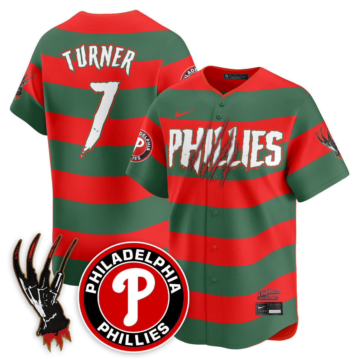 Men's Philadelphia Phillies "A Nightmare on Elm Street" Jersey - Stitched