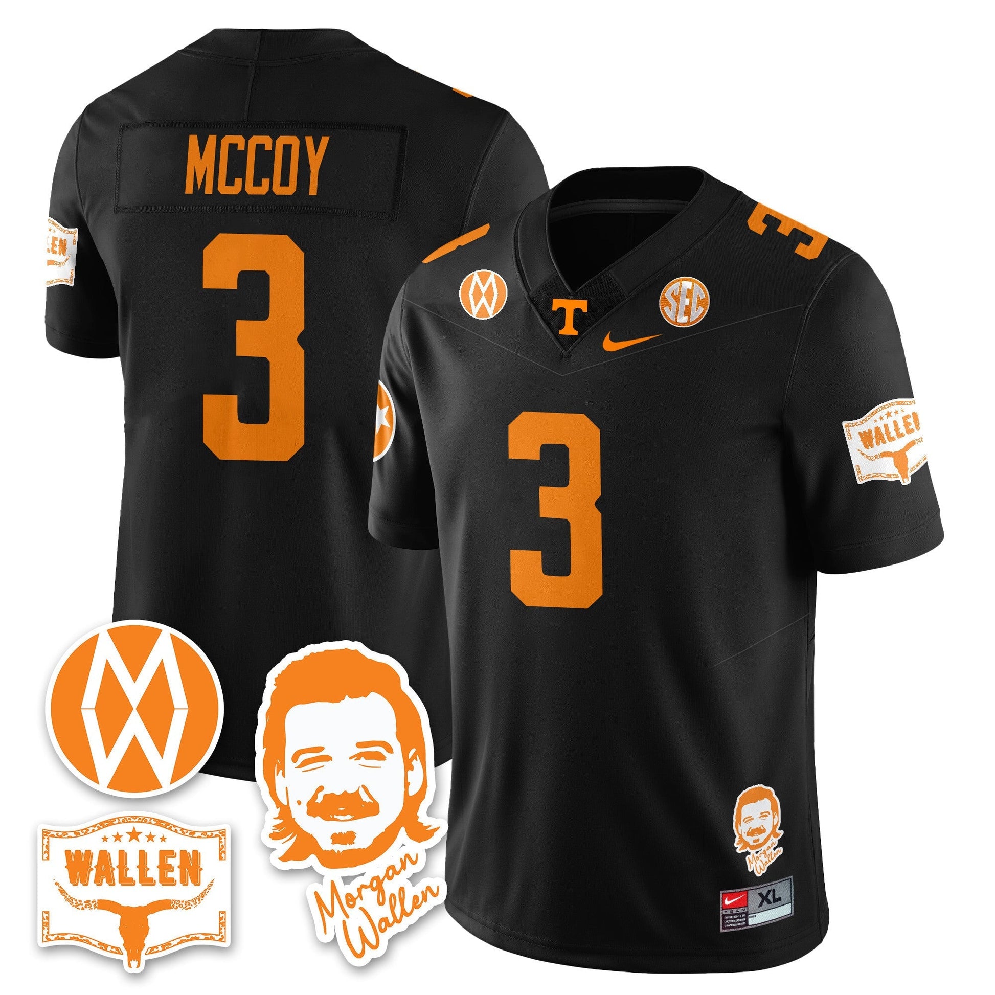 Men's Tennessee Volunteers Morgan Wallen 2025 Jersey - All Stitched
