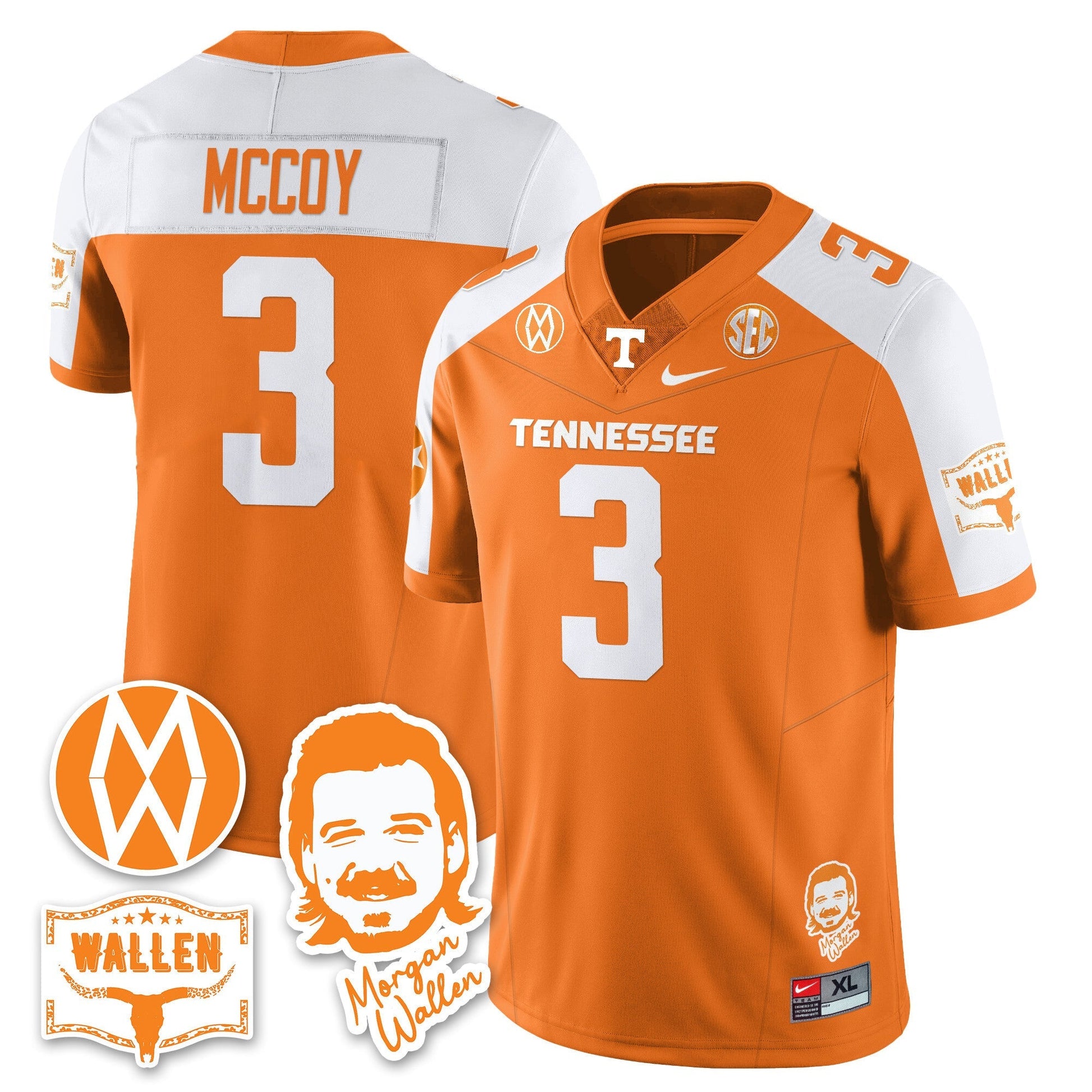 Men's Tennessee Volunteers Morgan Wallen 2025 Jersey - All Stitched