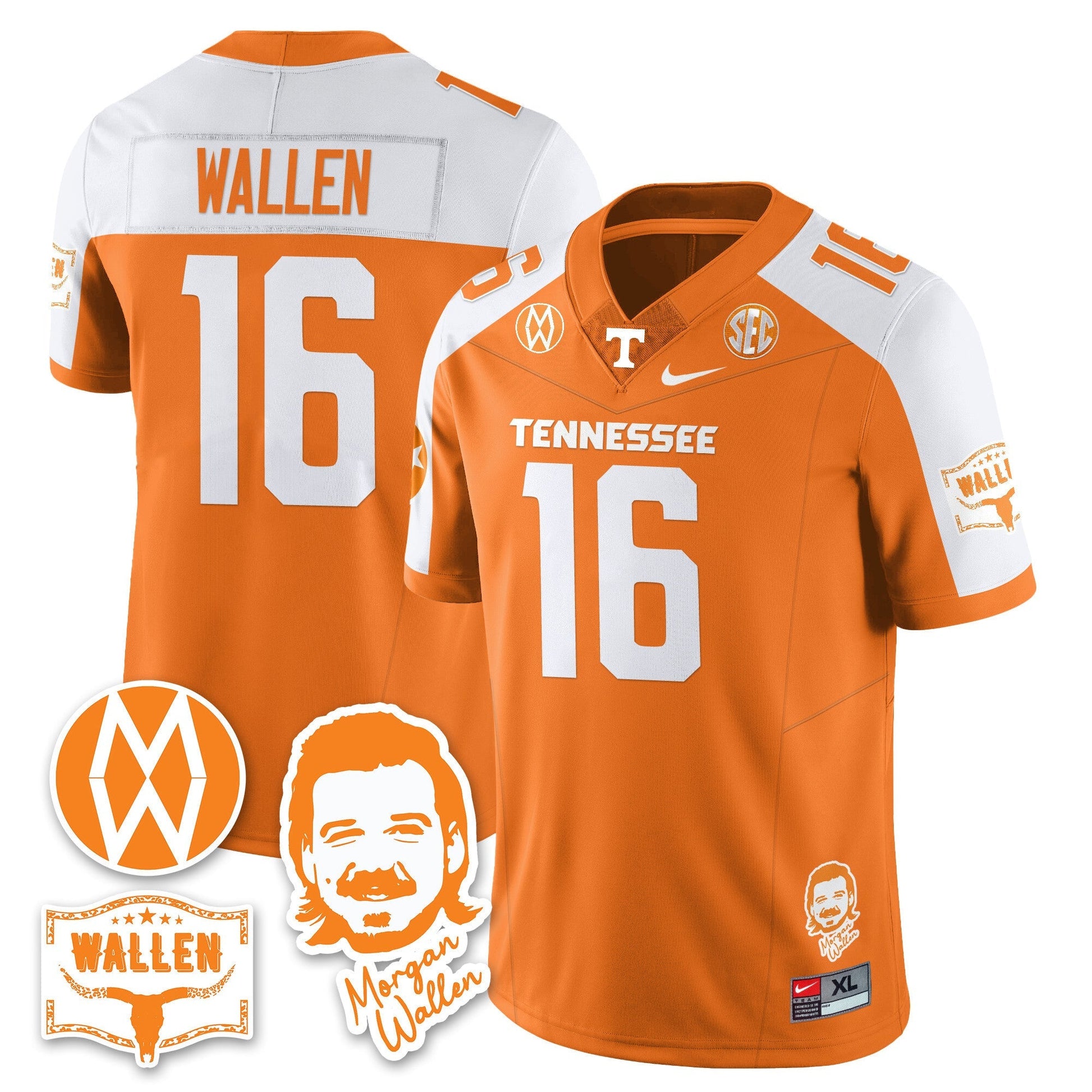 Men's Tennessee Volunteers Morgan Wallen 2025 Jersey - All Stitched