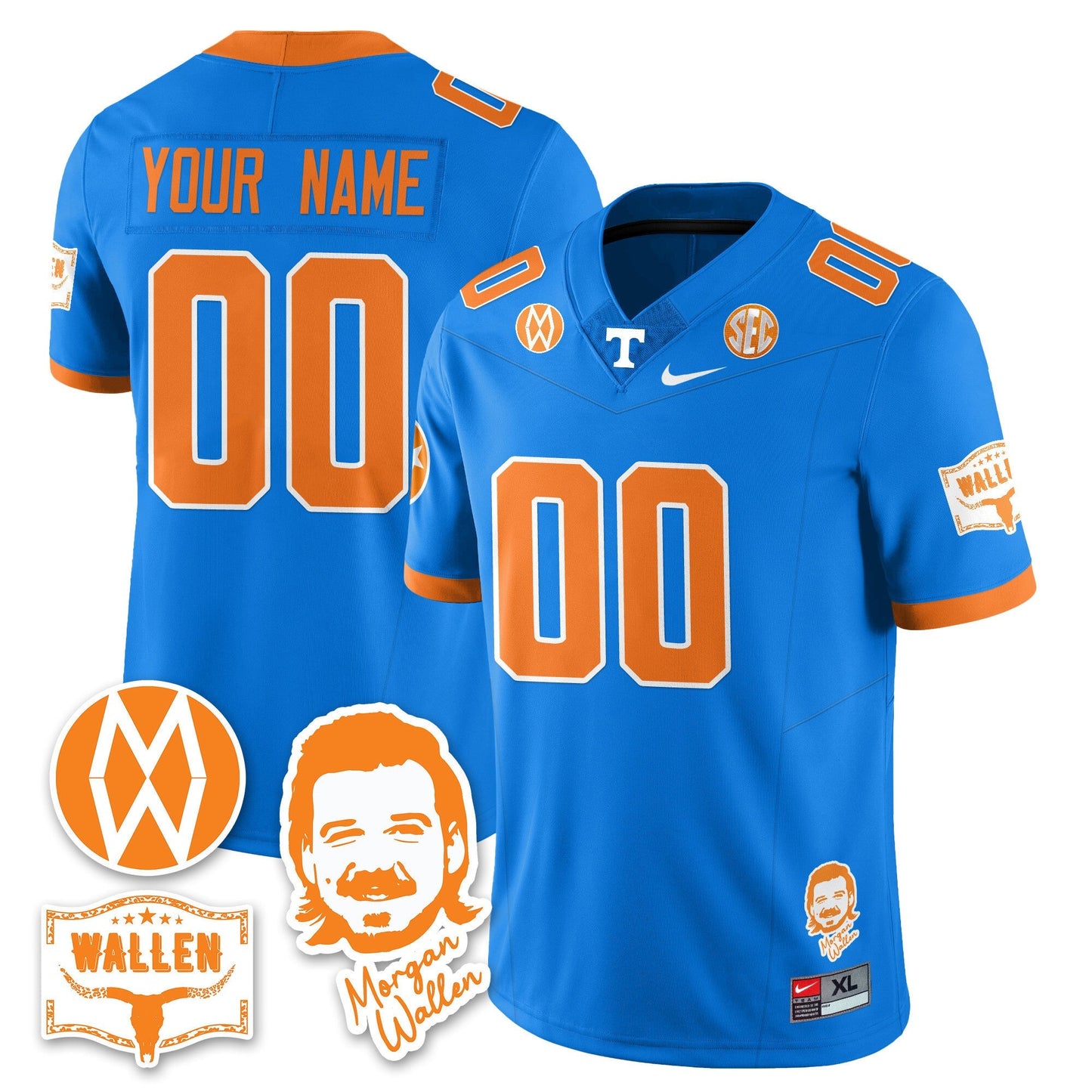 Tennessee Volunteers Morgan Wallen 2025 Custom Jersey - All Stitched