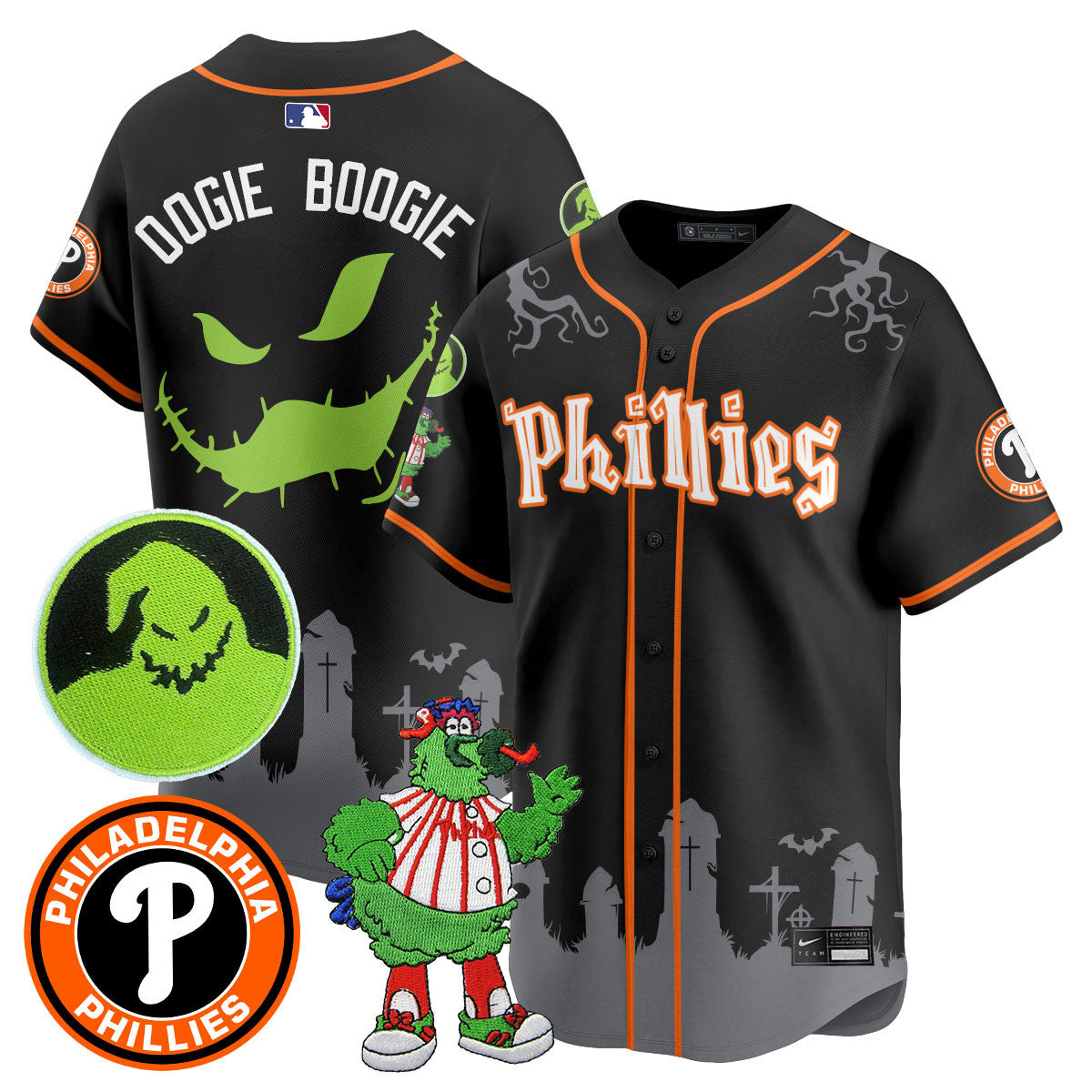 Men's Philadelphia Phillies Oogie Boogie & Phanatic Premier Limited Jersey - All Stitched