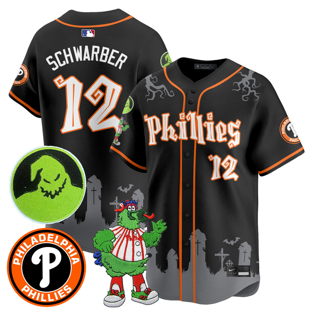 Men's Philadelphia Phillies Oogie Boogie & Phanatic Premier Limited Jersey - All Stitched