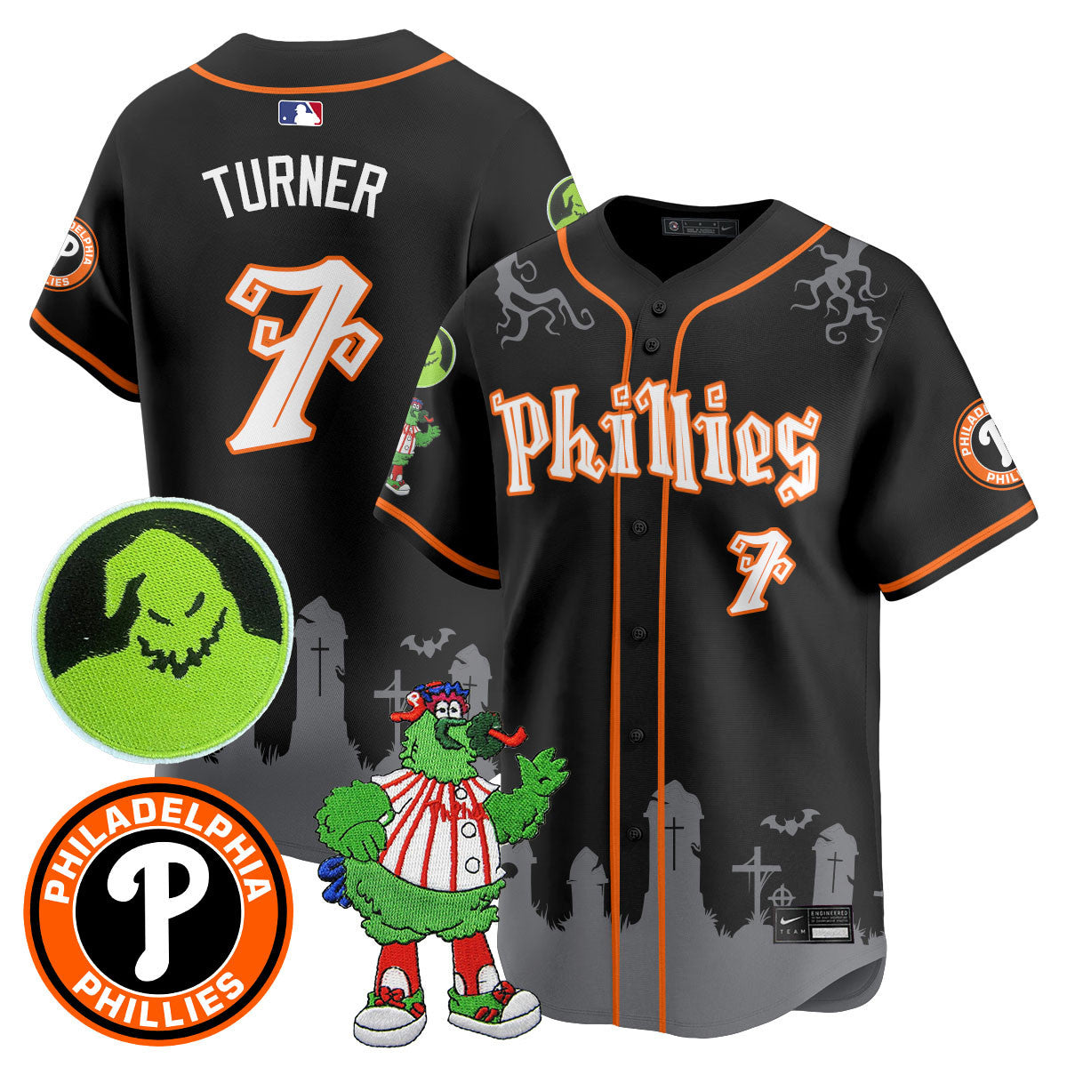 Men's Philadelphia Phillies Oogie Boogie & Phanatic Premier Limited Jersey - All Stitched