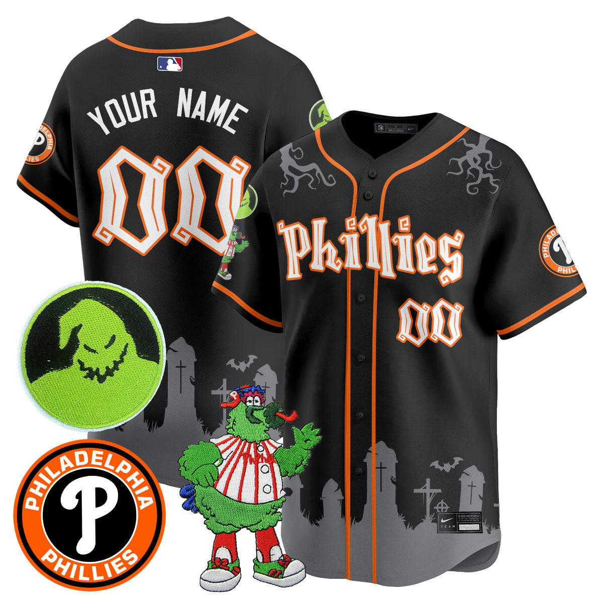 Men's Philadelphia Phillies Oogie Boogie & Phanatic Premier Limited Jersey - All Stitched