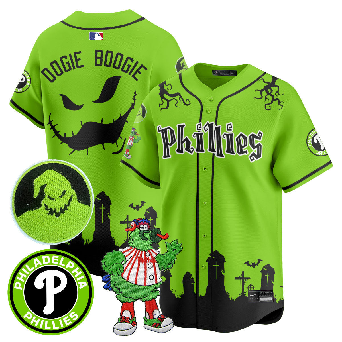 Men's Philadelphia Phillies Oogie Boogie & Phanatic Premier Limited Jersey - All Stitched