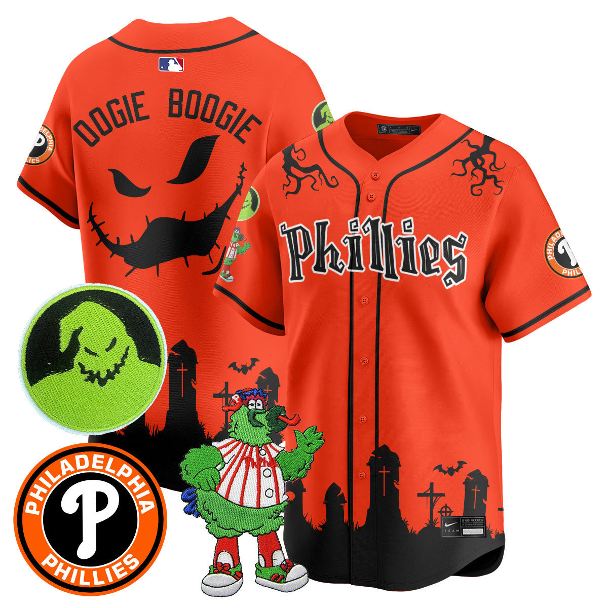 Men's Philadelphia Phillies Oogie Boogie & Phanatic Premier Limited Jersey - All Stitched
