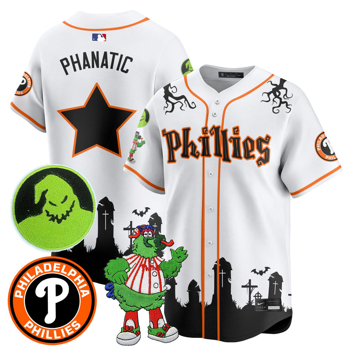 Men's Philadelphia Phillies Oogie Boogie & Phanatic Premier Limited Jersey - All Stitched