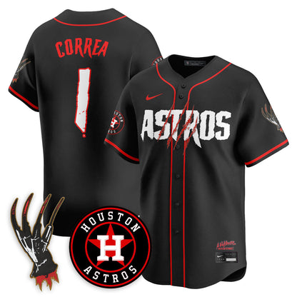 Men's Houston Astros "A Nightmare on Elm Street" Jersey - Stitched