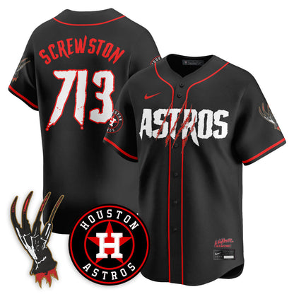 Men's Houston Astros "A Nightmare on Elm Street" Jersey - Stitched