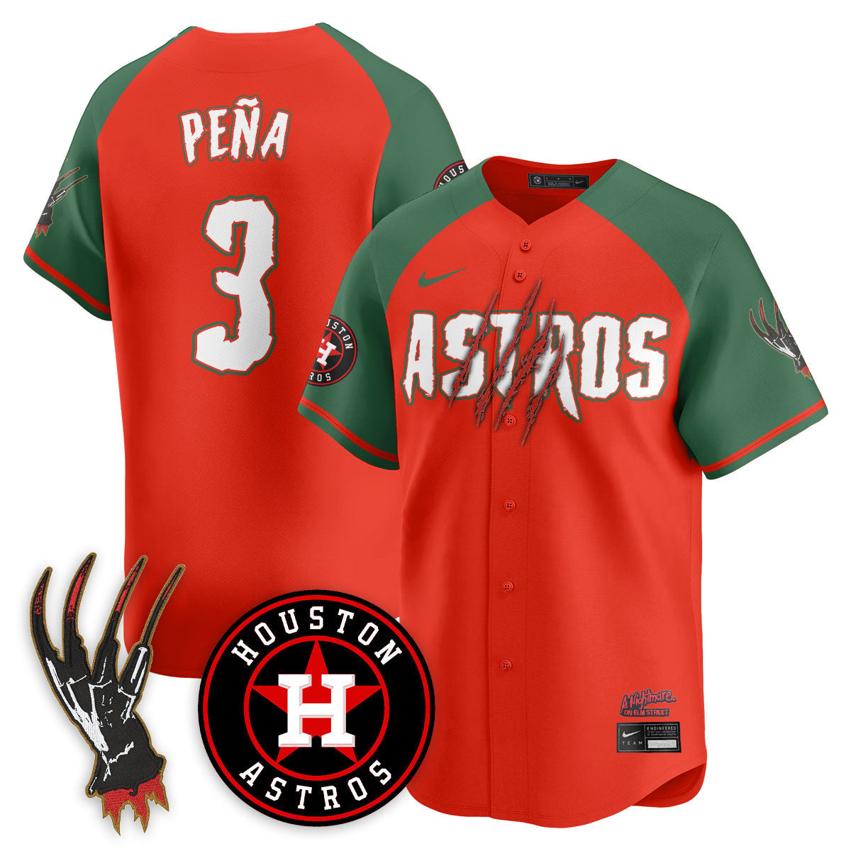 Men's Houston Astros "A Nightmare on Elm Street" Jersey - Stitched