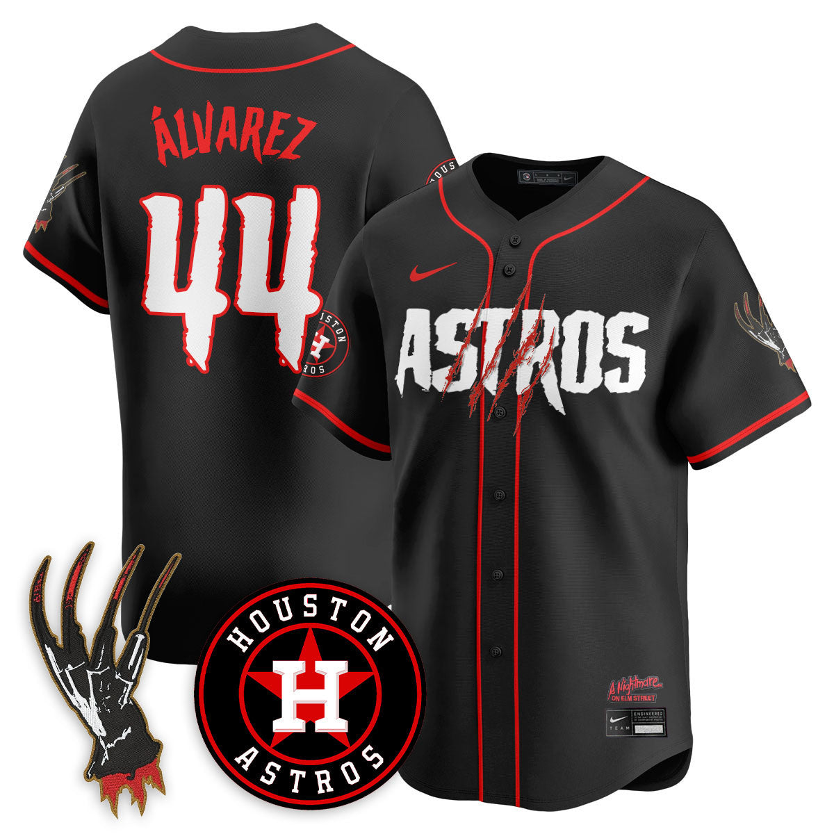 Men's Houston Astros "A Nightmare on Elm Street" Jersey - Stitched