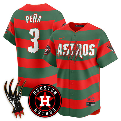 Men's Houston Astros "A Nightmare on Elm Street" Jersey - Stitched