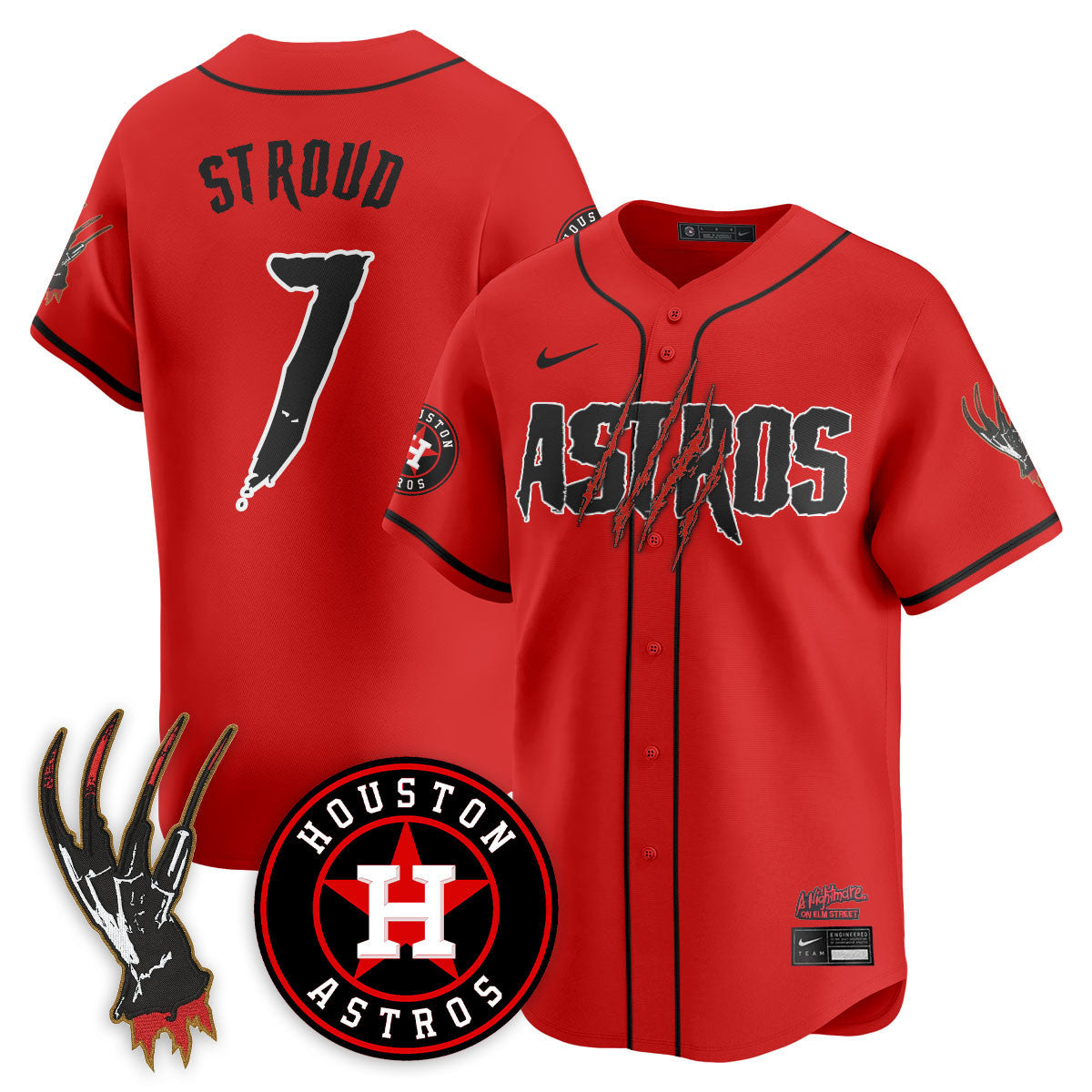 Men's Houston Astros "A Nightmare on Elm Street" Jersey - Stitched