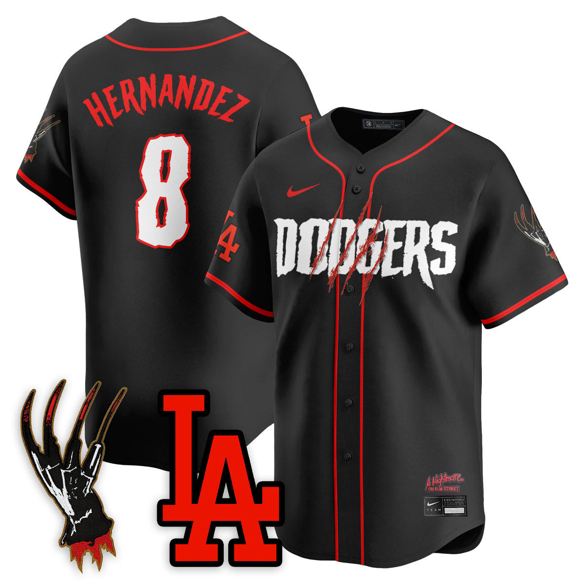 Men's Los Angeles Dodgers "A Nightmare on Elm Street" Jersey - Stitched