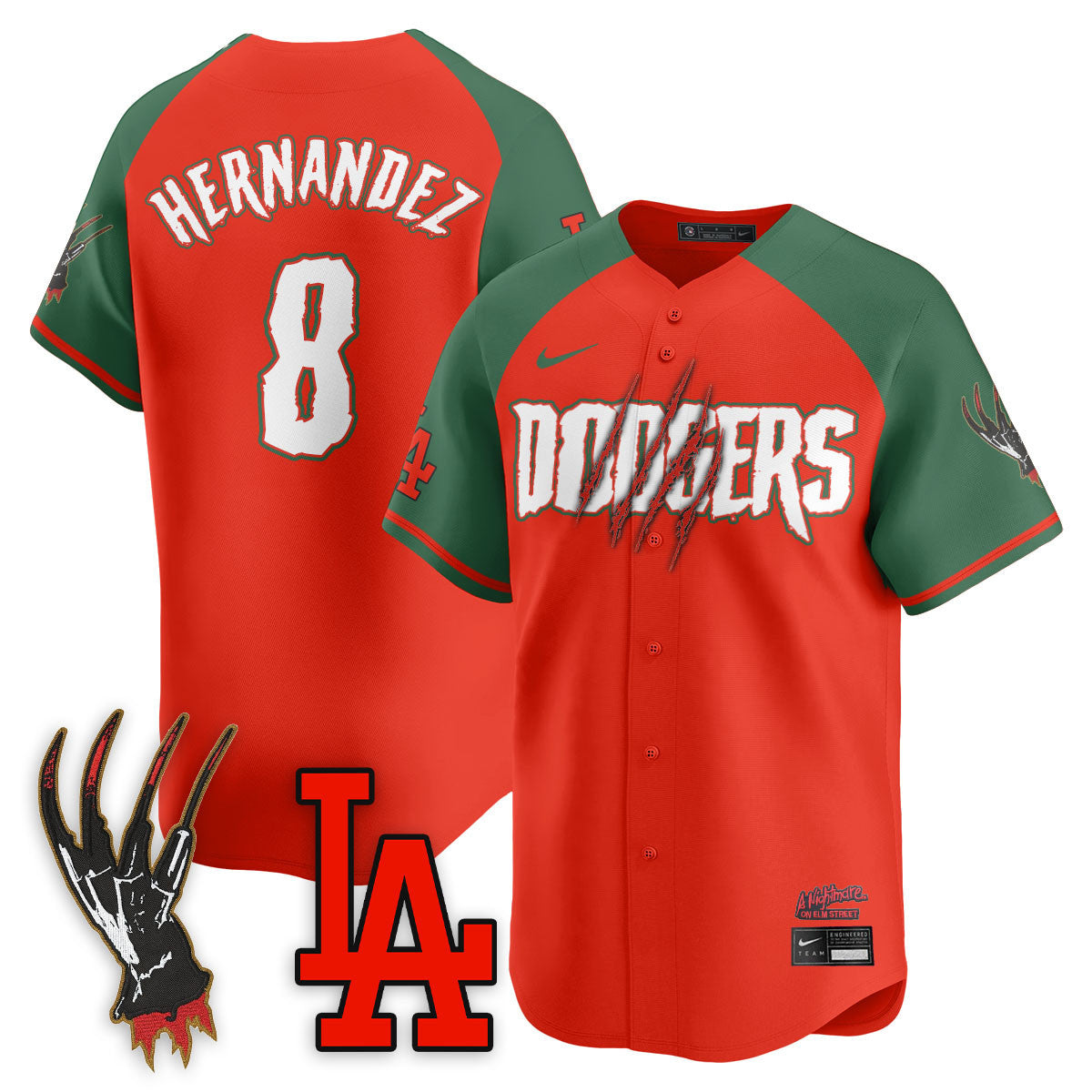 Men's Los Angeles Dodgers "A Nightmare on Elm Street" Jersey - Stitched