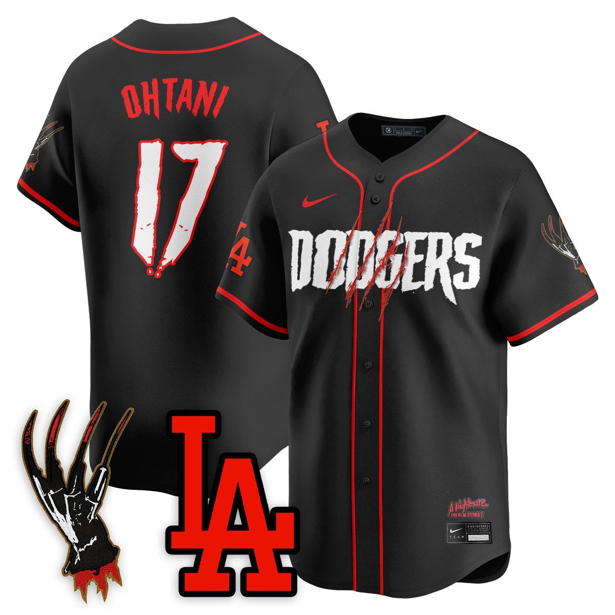Men's Los Angeles Dodgers "A Nightmare on Elm Street" Jersey - Stitched