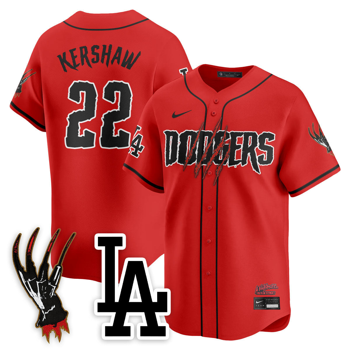 Men's Los Angeles Dodgers "A Nightmare on Elm Street" Jersey - Stitched