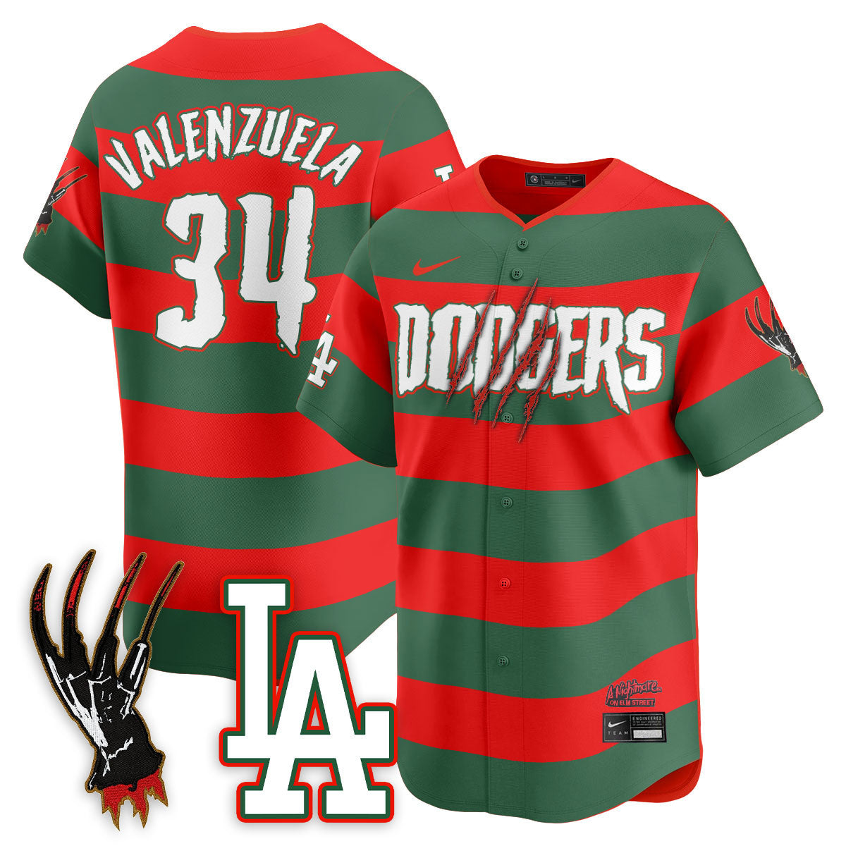 Men's Los Angeles Dodgers "A Nightmare on Elm Street" Jersey - Stitched