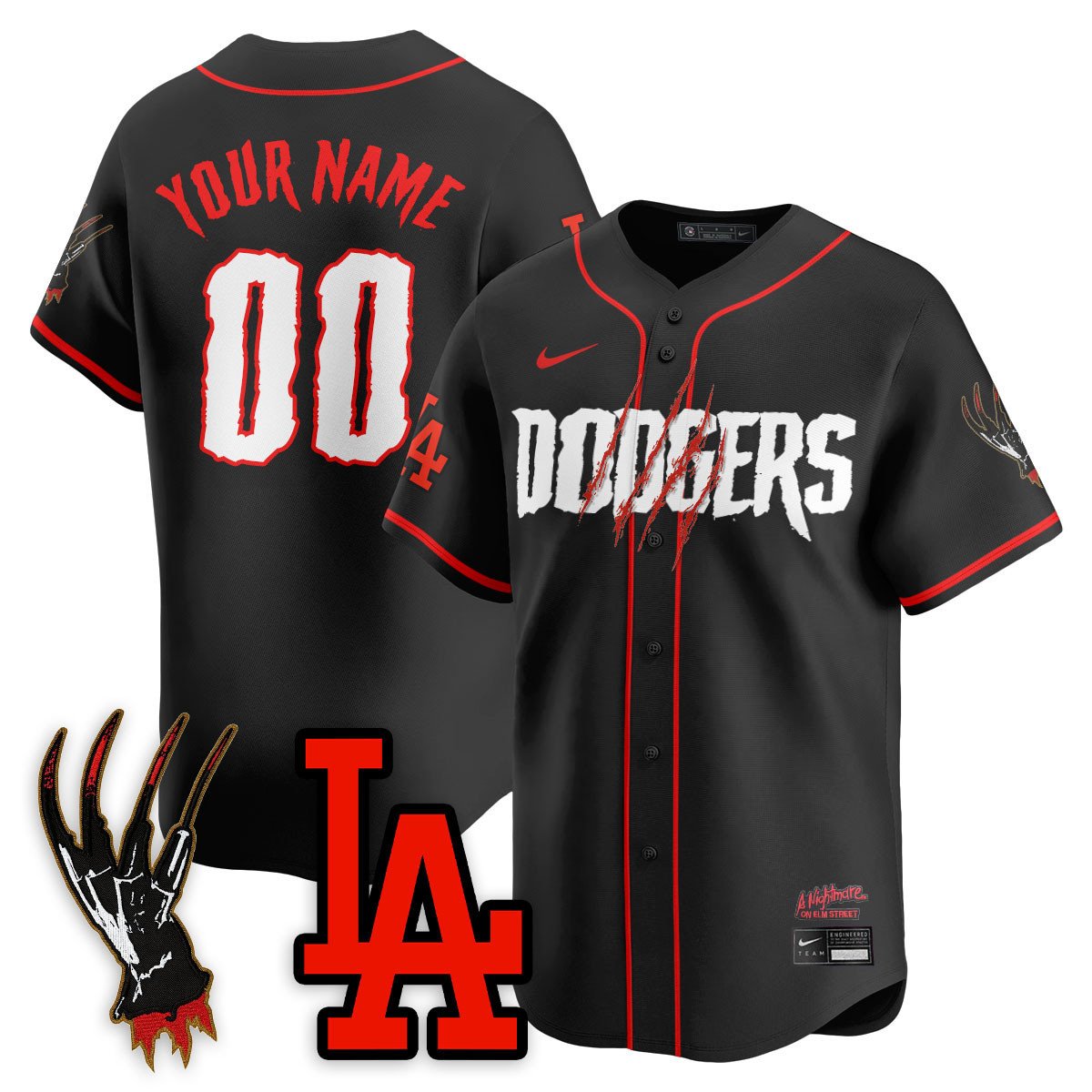 Men's Los Angeles Dodgers "A Nightmare on Elm Street" Jersey - Stitched