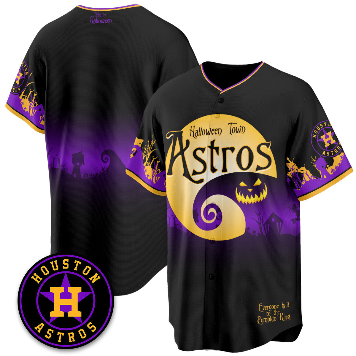 Men's Houston Astros "Halloween Town" Limited Jersey - Stitched