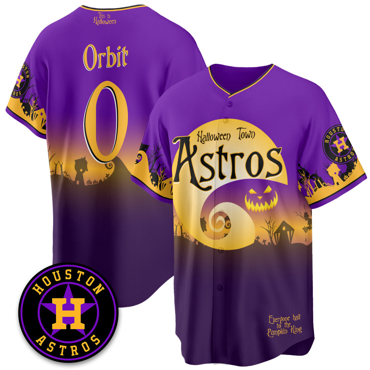 Men's Houston Astros "Halloween Town" Limited Jersey - Stitched