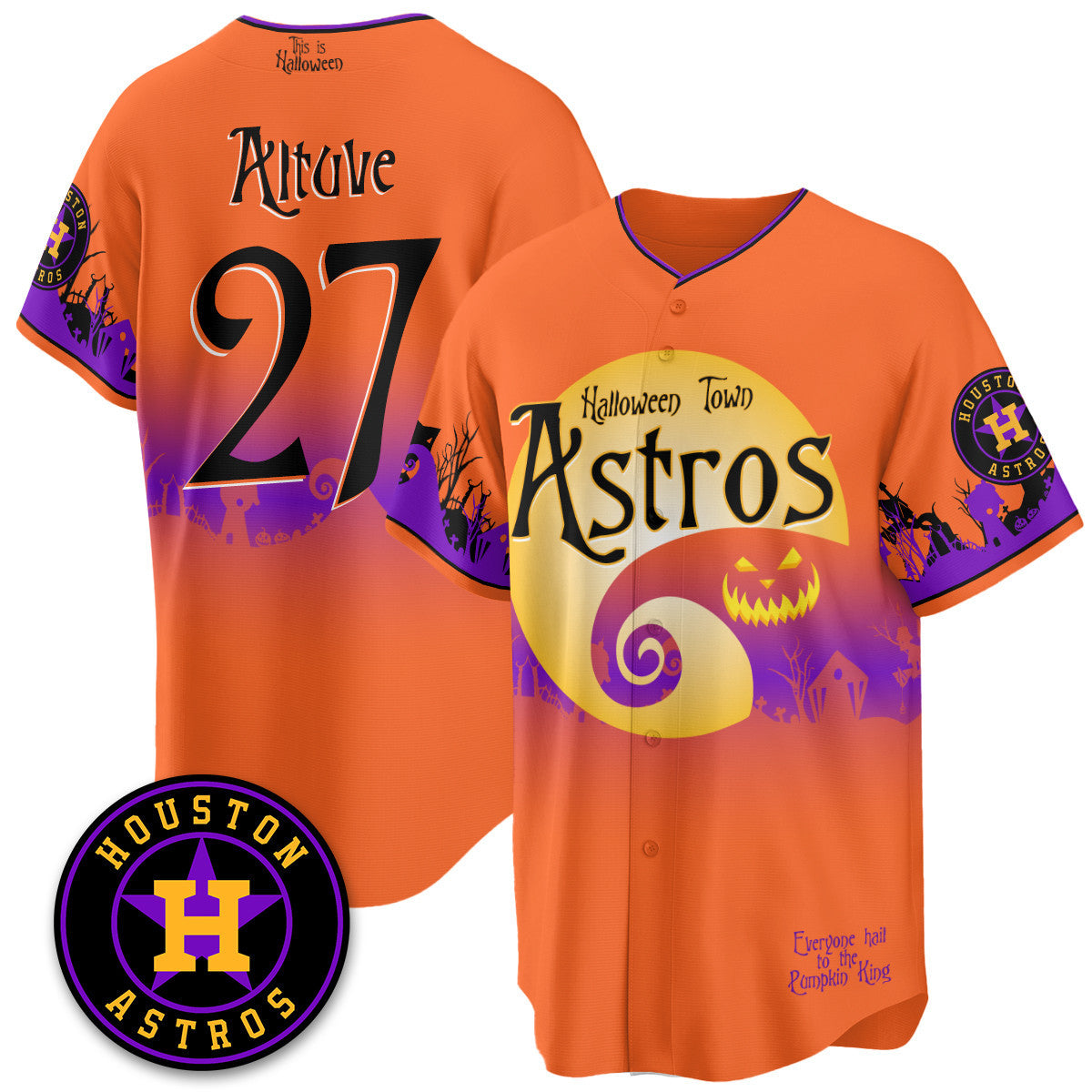Men's Houston Astros "Halloween Town" Limited Jersey - Stitched
