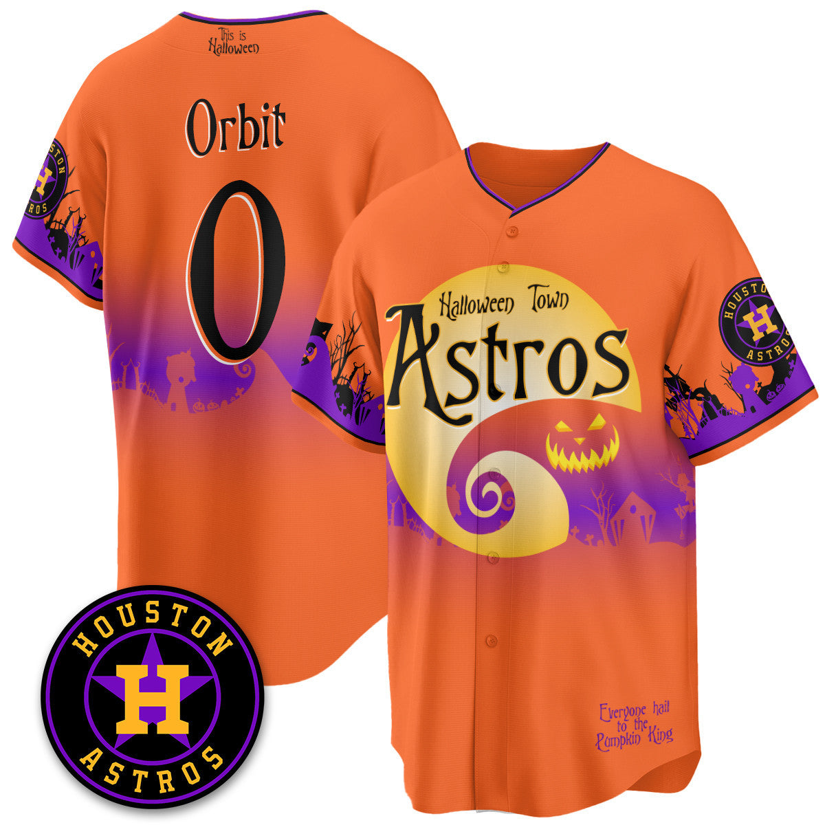Men's Houston Astros "Halloween Town" Limited Jersey - Stitched