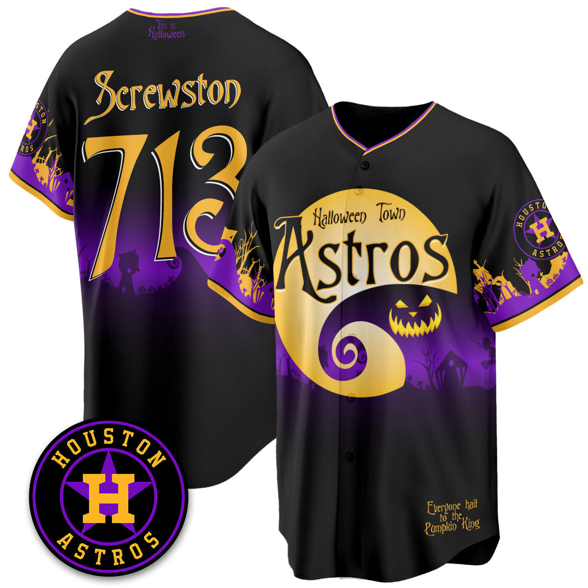 Men's Houston Astros "Halloween Town" Limited Jersey - Stitched