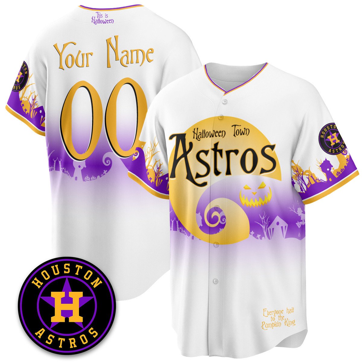 Men's Houston Astros "Halloween Town" Limited Jersey - Stitched