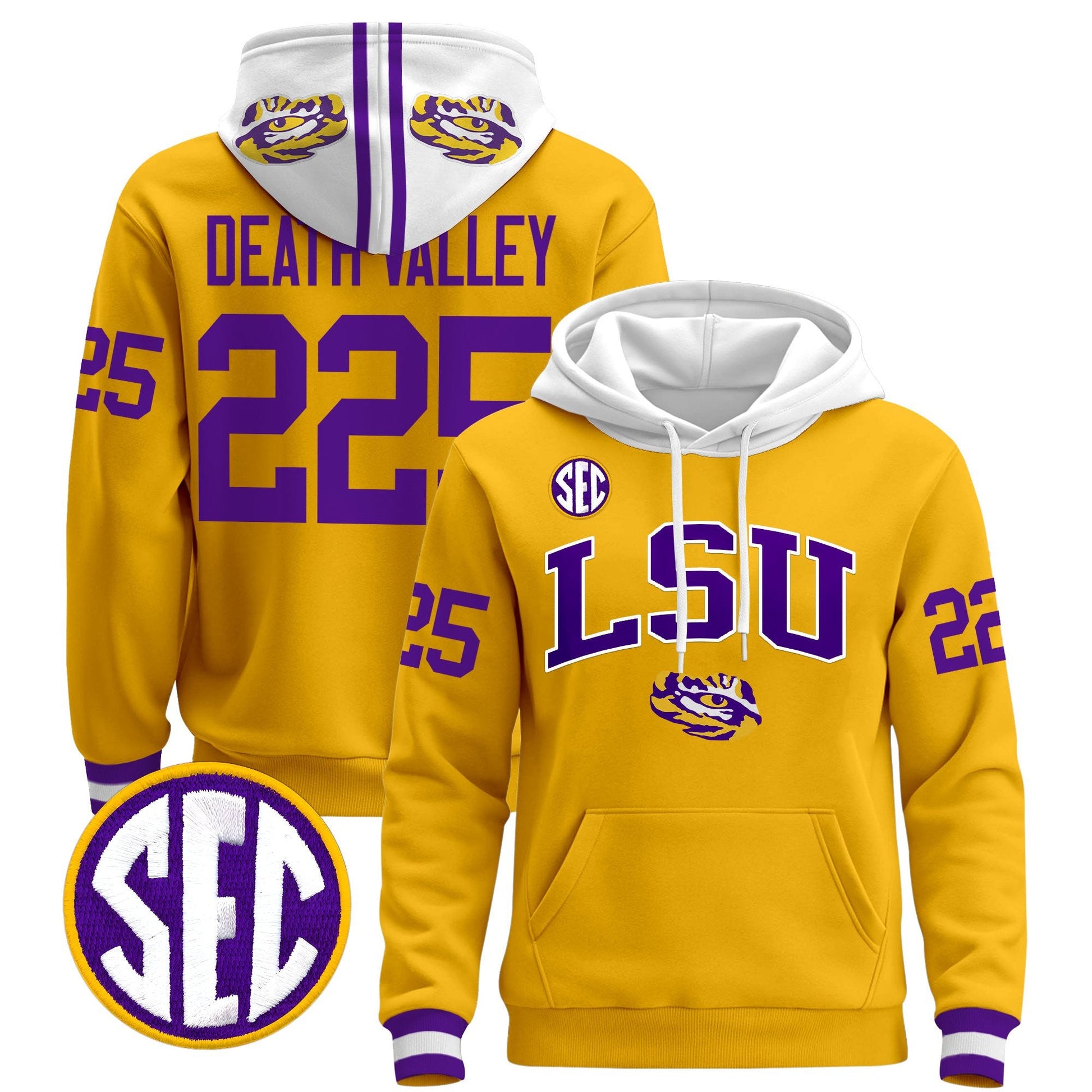 Men's LSU Tigers 2025 Premium Pullover Hoodie V2 - All Stitched