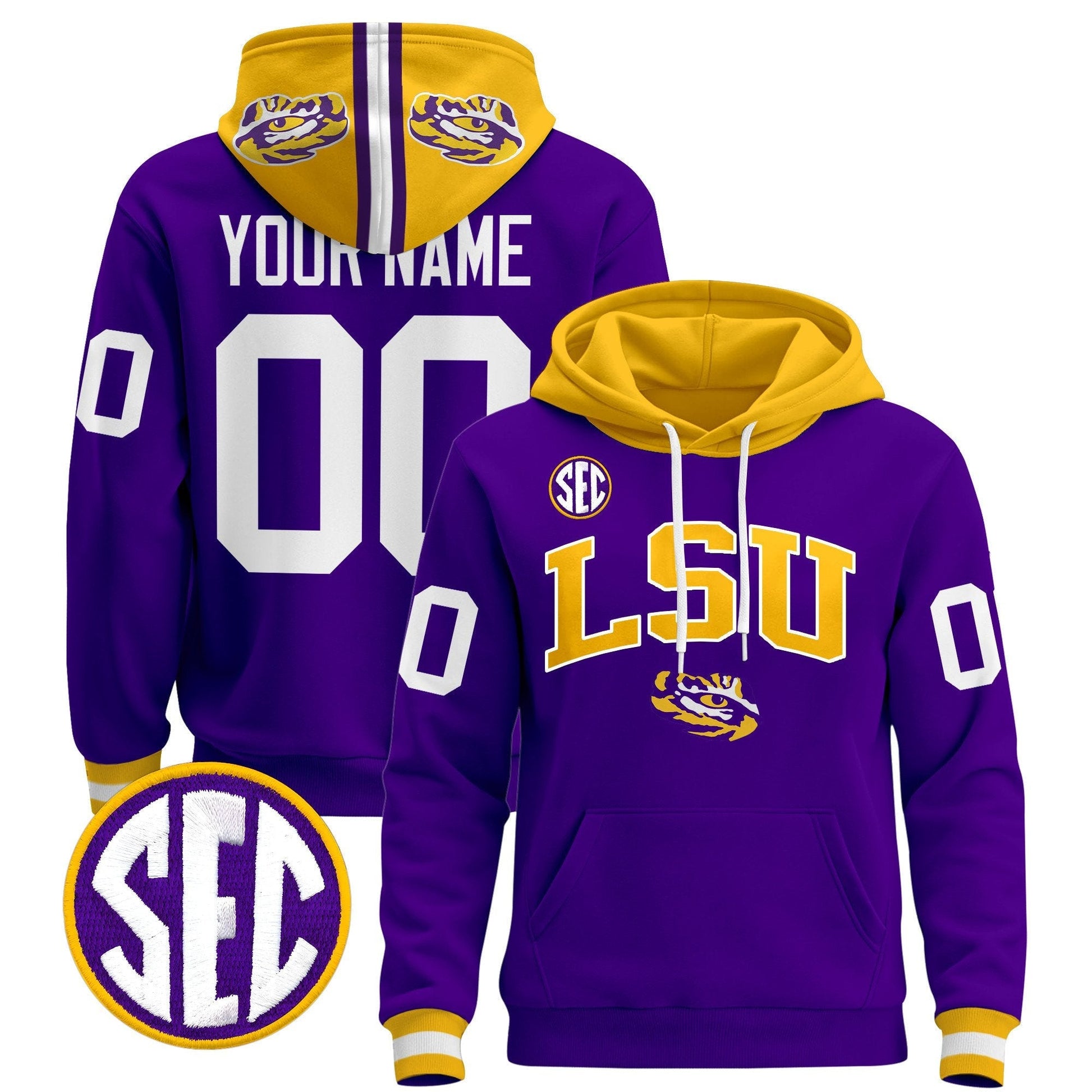 LSU Tigers 2025 Premium Custom Pullover Hoodie V2 - All Stitched