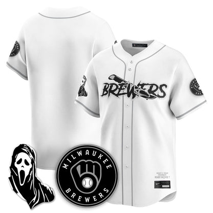 Milwaukee Brewers "Scream Ghostface" Jersey - All Stitched