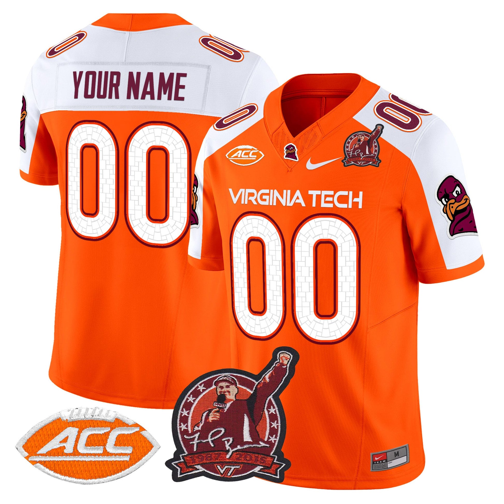Virginia Tech Hokies Coach Frank Beamer Patch 2025 Vapor Limited Custom Jersey - All Stitched
