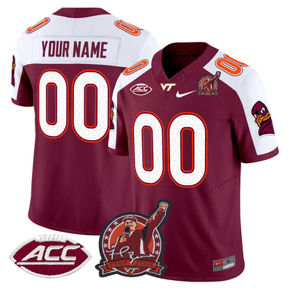 Virginia Tech Hokies Coach Frank Beamer Patch 2025 Vapor Limited Custom Jersey - All Stitched
