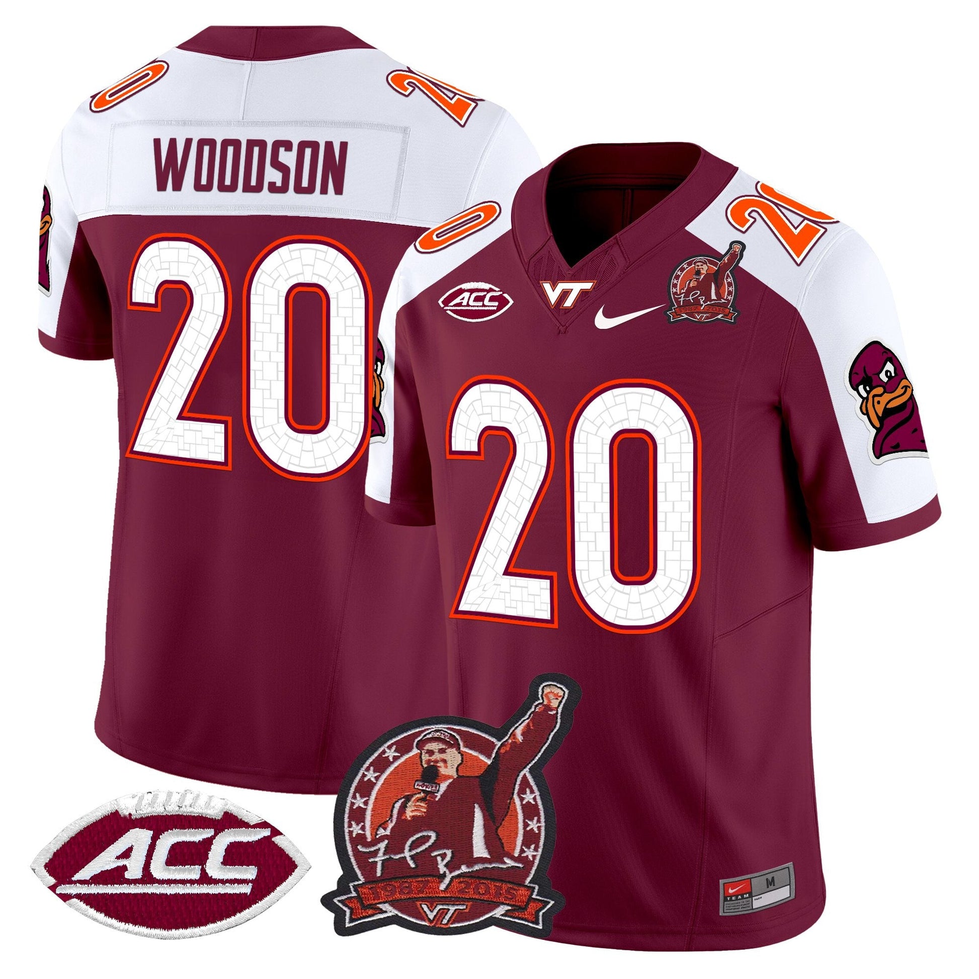 Men's Virginia Tech Hokies Coach Frank Beamer Patch 2025 Vapor Limited Jersey - All Stitched