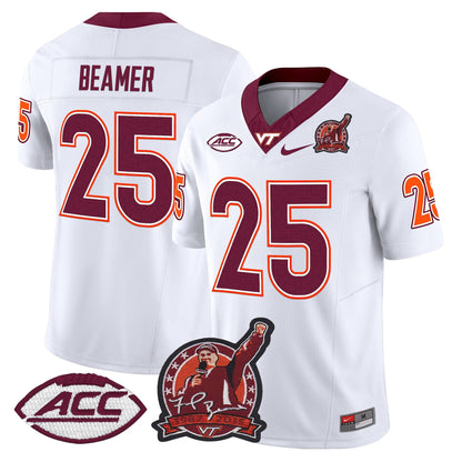 Men's Virginia Tech Hokies Coach Frank Beamer Patch 2025 Vapor Limited Jersey - All Stitched