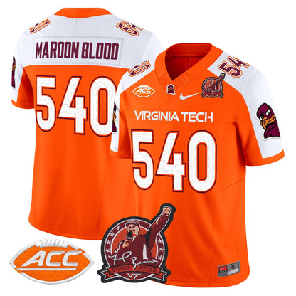 Men's Virginia Tech Hokies Coach Frank Beamer Patch 2025 Vapor Limited Jersey - All Stitched