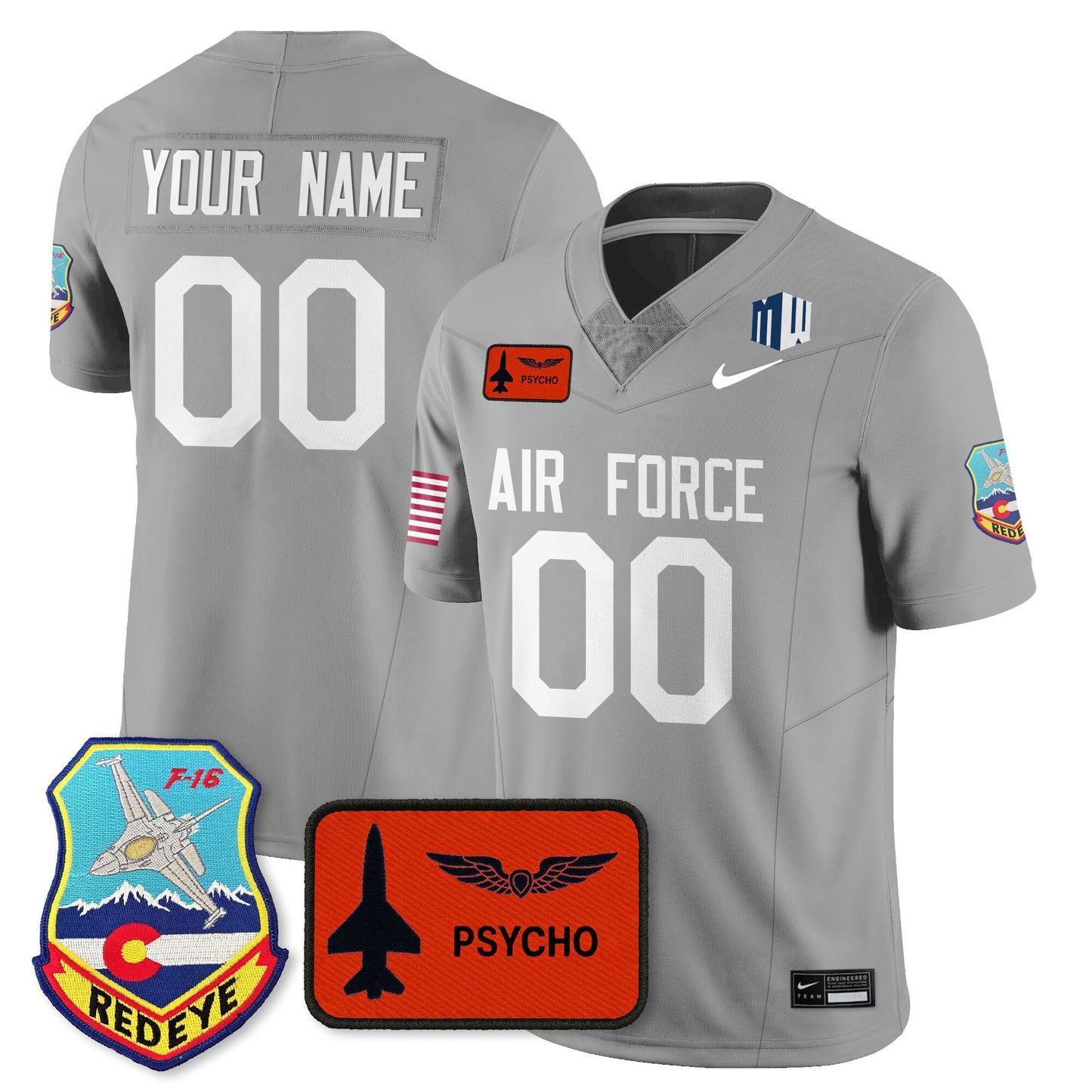 Custom Air Force Football 2025 Honor F-16 Jersey - All Stitched