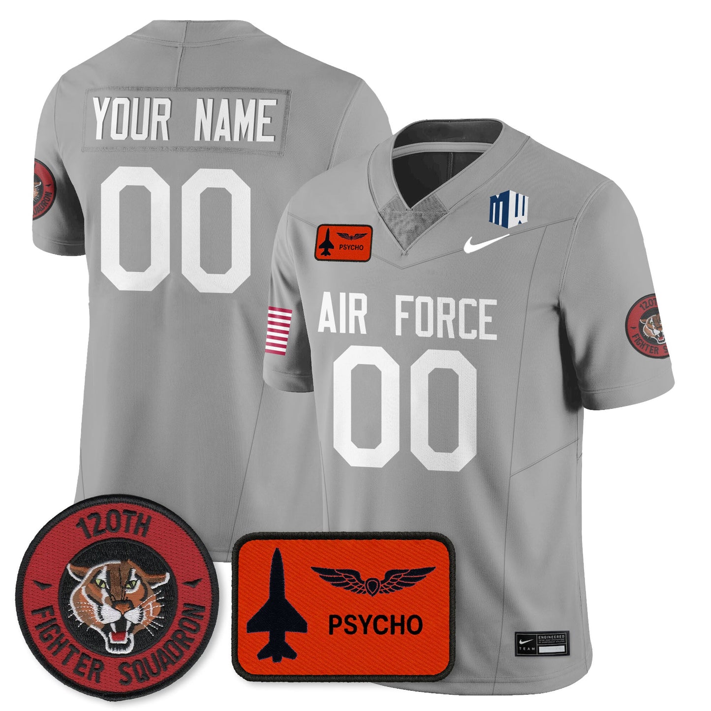 Custom Air Force Football 2025 Honor F-16 Jersey - All Stitched